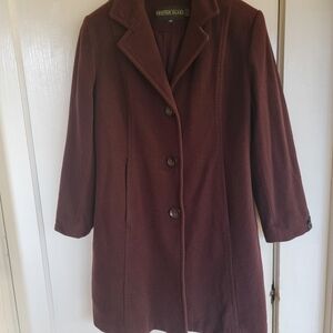 Kristen Blake Lambswool Burgundy Coat